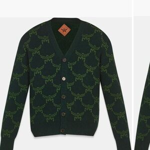 New MCM Forest Green Cardigan Sweater for Men Size Medium